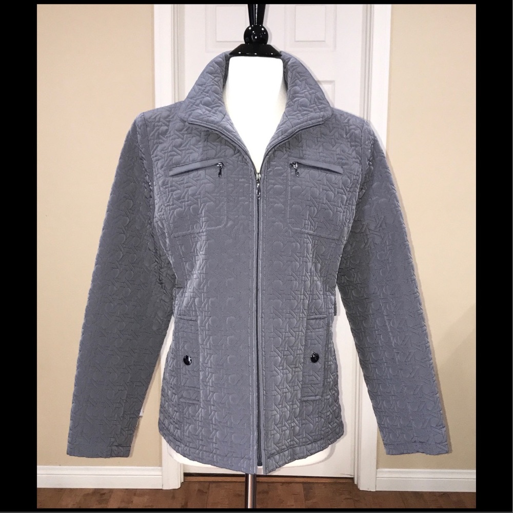 Gallery Gray Quilted Jacket Size Large