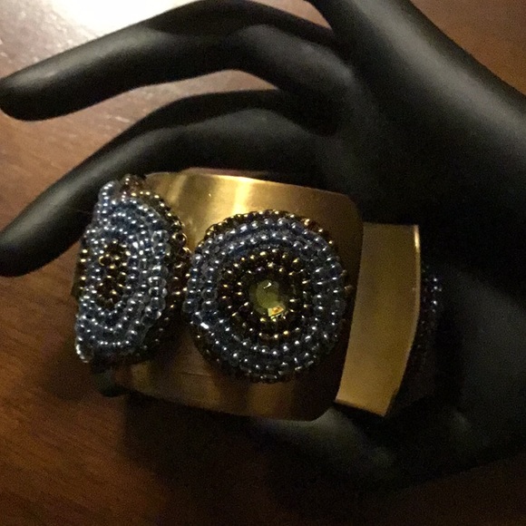 Handmade bead embroidered cuff - Picture 5 of 5