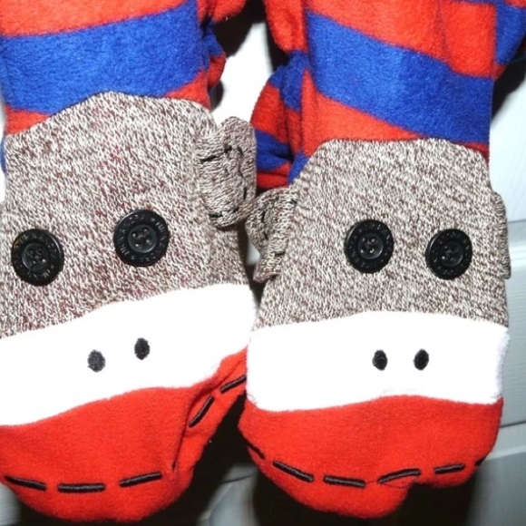 NWT Nick & Nora Sock Monkey Footed Pajamas XXL - Picture 3 of 3