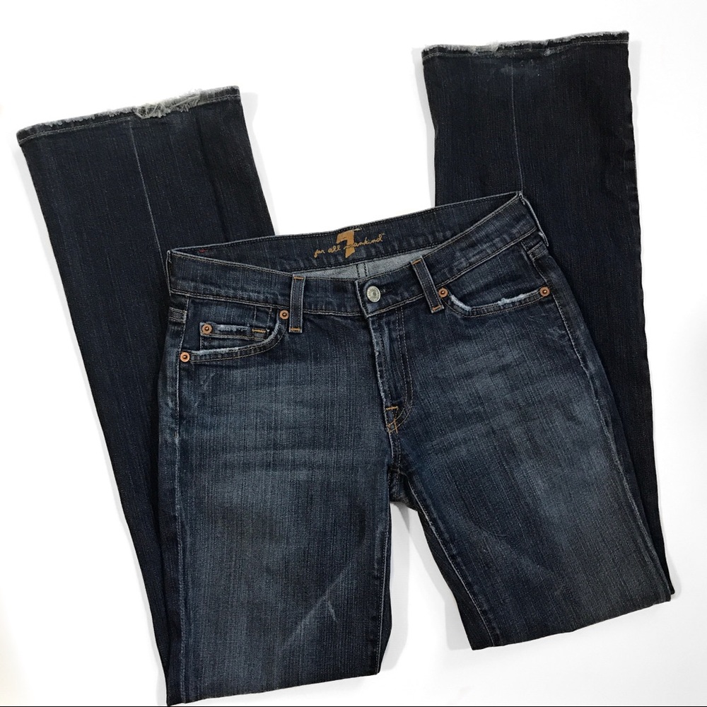 7 For All Mankind Boot Cut Distressed Jeans