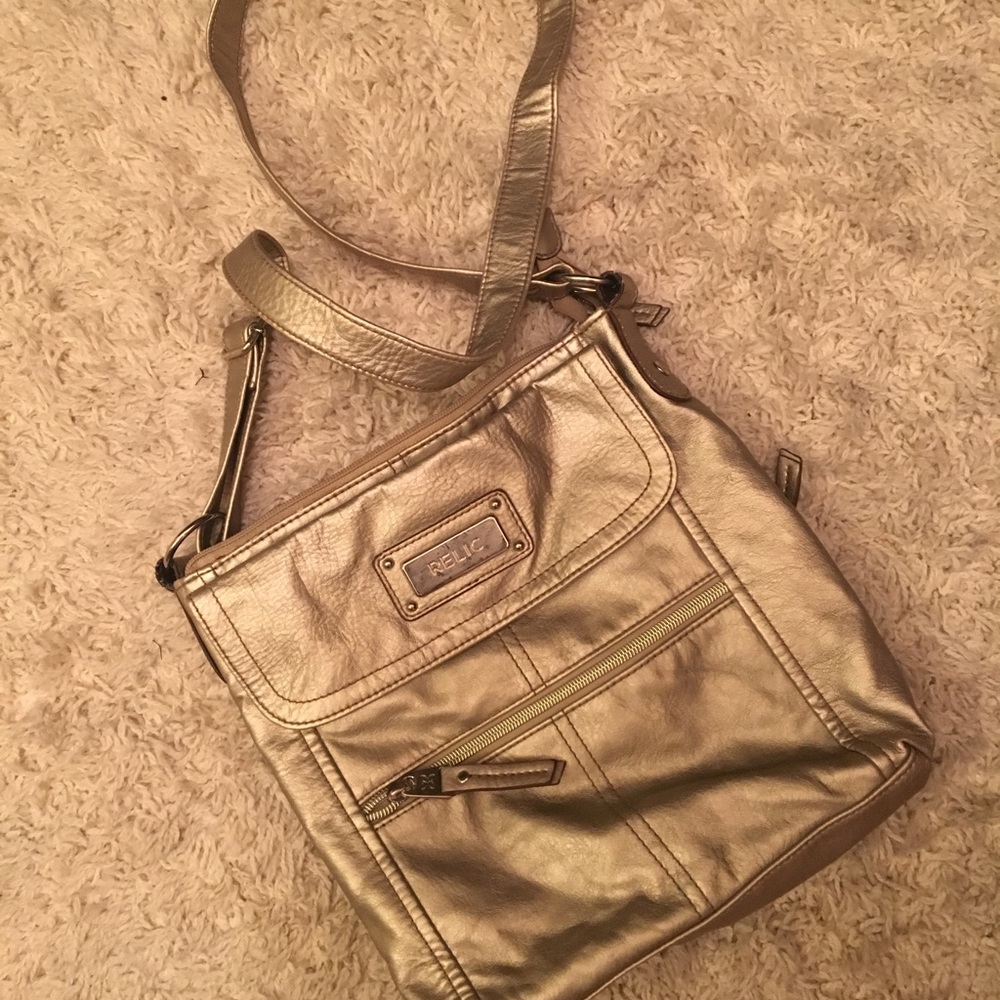 Gold Relic cross body purse