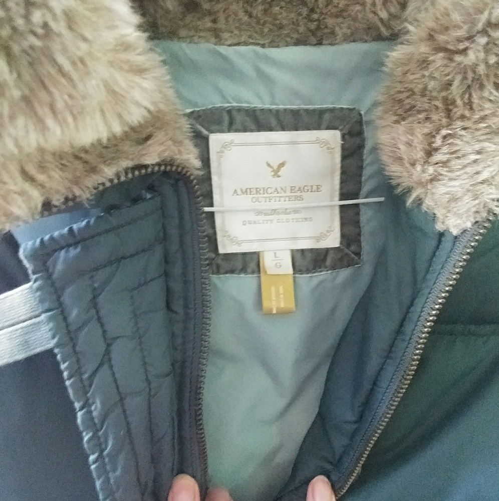 American Eagle Fur Lined Hooded Coat