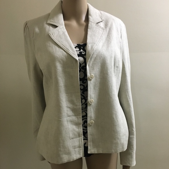 🆕 Herringbone Jacket Linen Cotton Blend - Picture 3 of 5