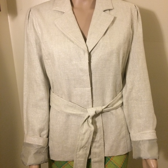 🆕 Herringbone Jacket Linen Cotton Blend - Picture 5 of 5