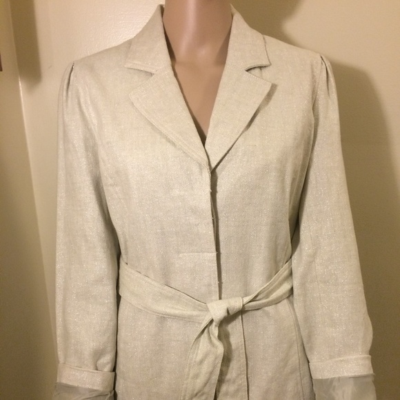 🆕 Herringbone Jacket Linen Cotton Blend - Picture 1 of 5