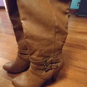 Brand NEW JustFab faux leather high boots.