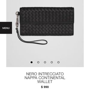 Bottega Veneta Nappa Continental Wallet/Wristlet