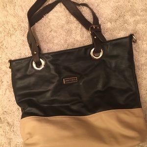 Jimmy Choo black and cream shoulder bag