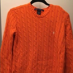 Orange Polo cable knit sweater