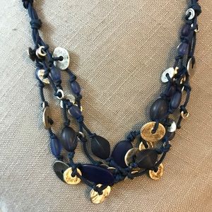 Blue & silver long necklace