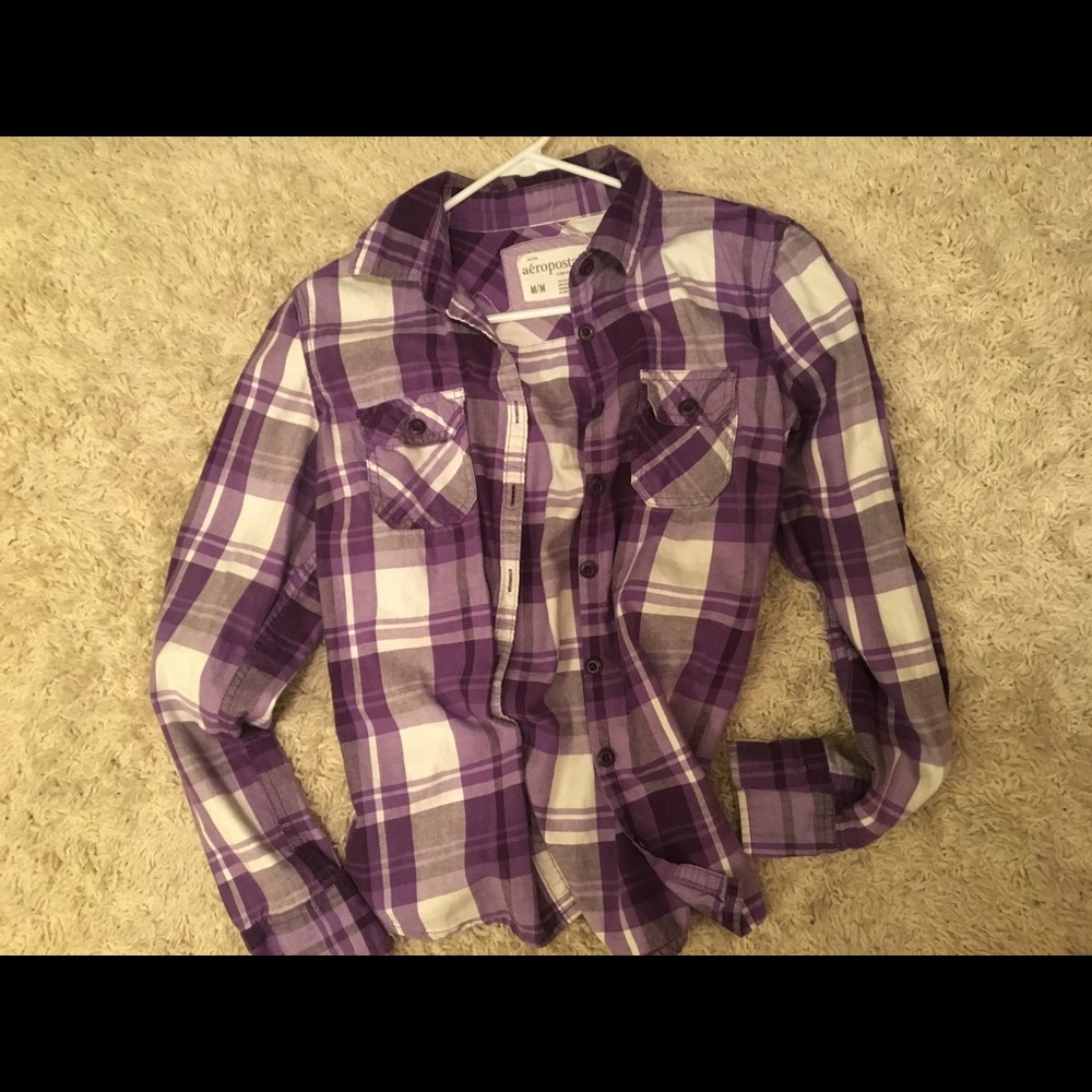 Purple Aeropostale plaid shirt