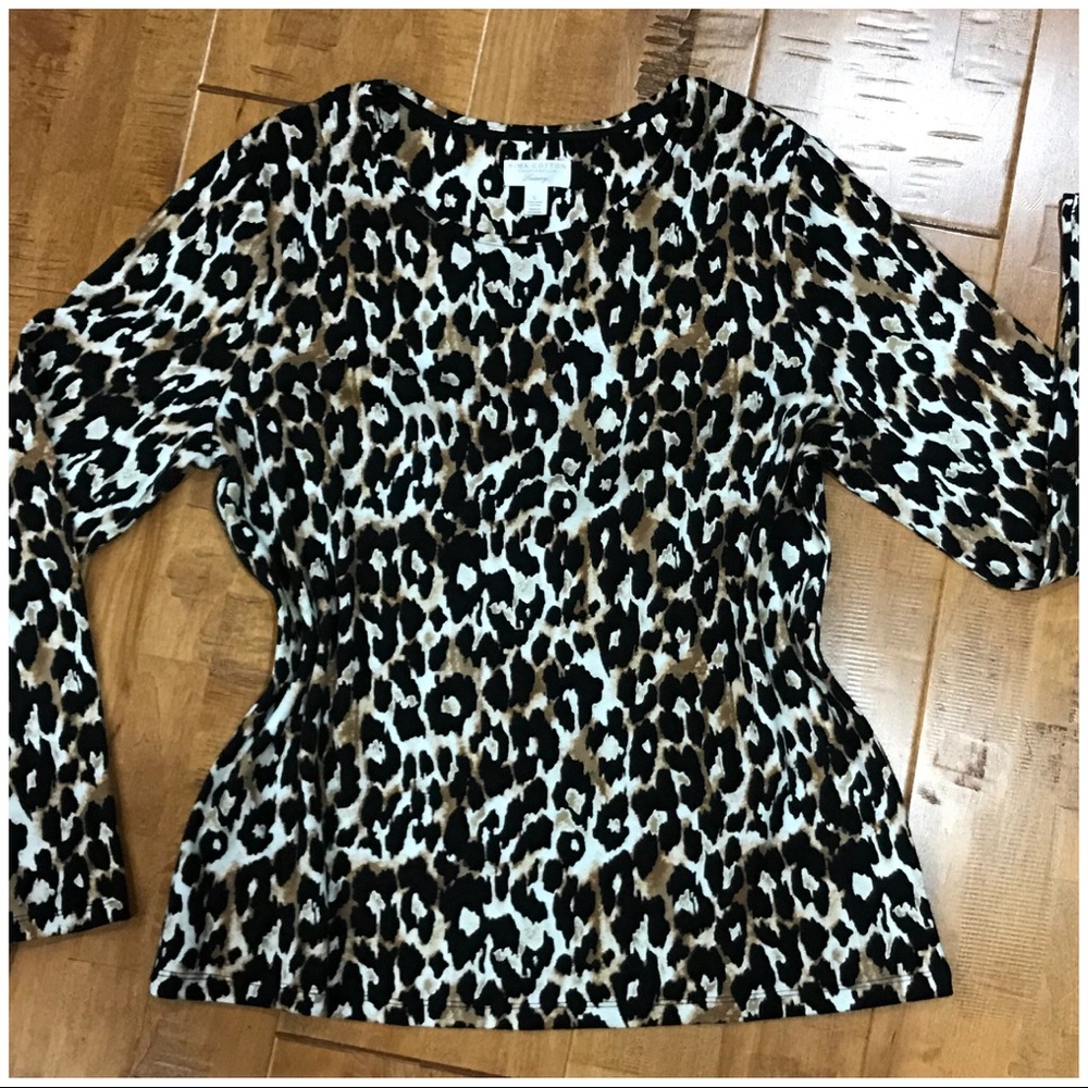 Charter Club Pima Cotton Animal Print Blouse/Top