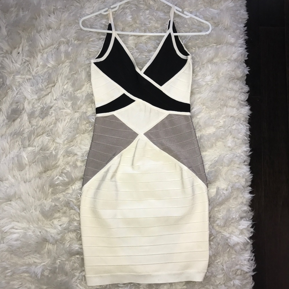 Black, White and Gray Bandage Party Dress💃🏽