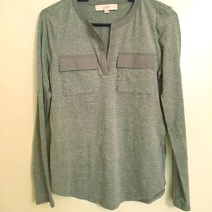 Ann Taylor Loft grey long sleeved tee