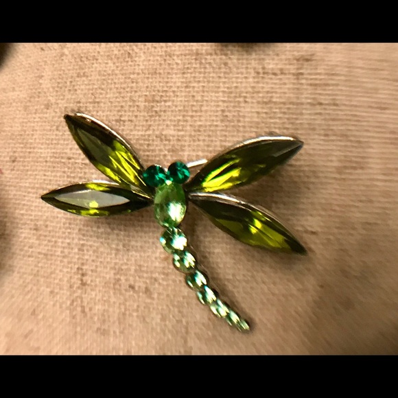 Dragonfly Rhinestone Brooch. - Picture 1 of 3