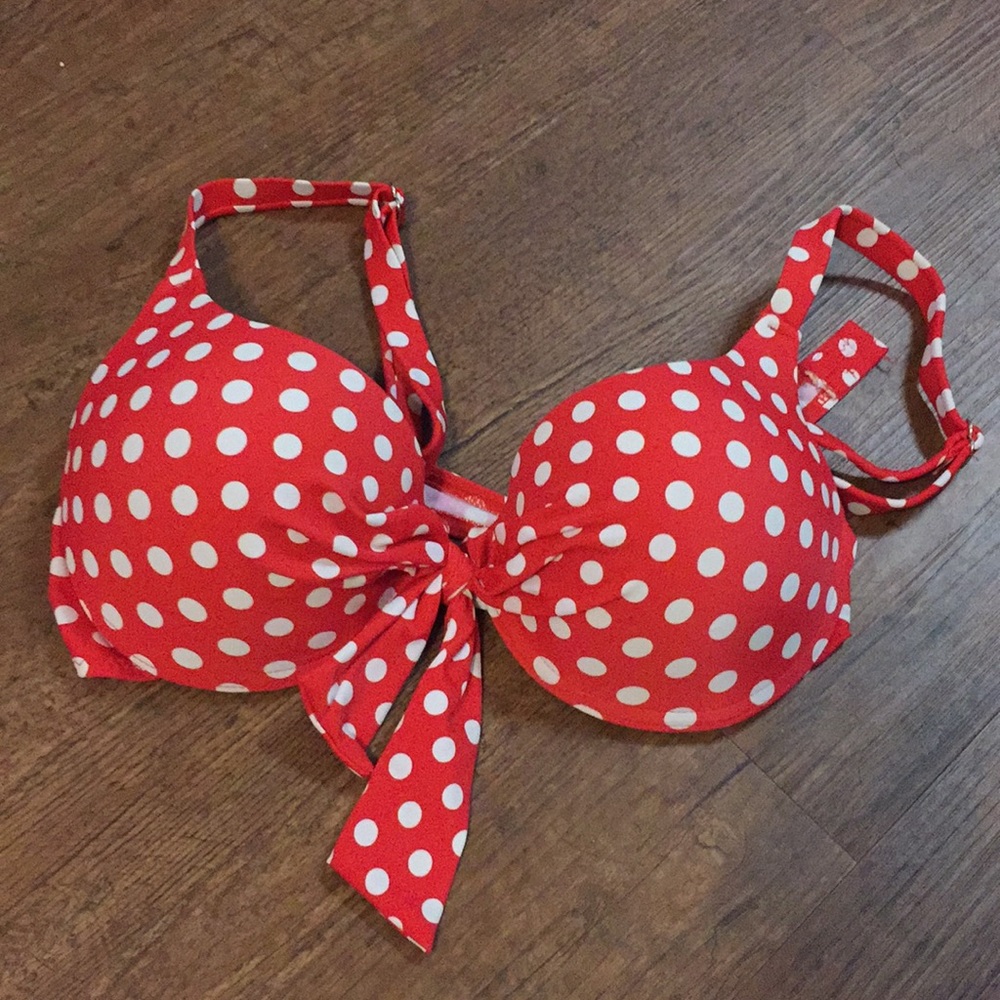 Red Polka Dot Swim Top