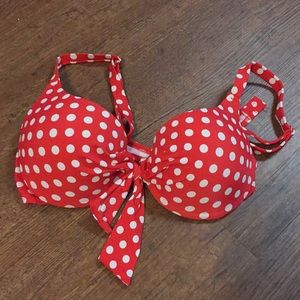 Red Polka Dot Swim Top