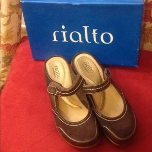 Rialto brown suede mules