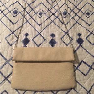 Beige cross body evening bag