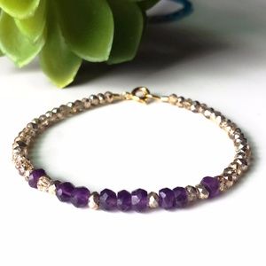 24k Amethyst Bracelet