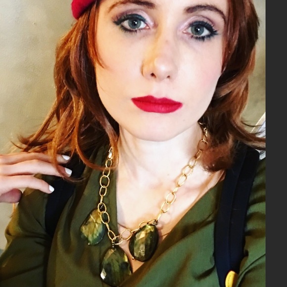 Labradorite necklace and 24k gold chain