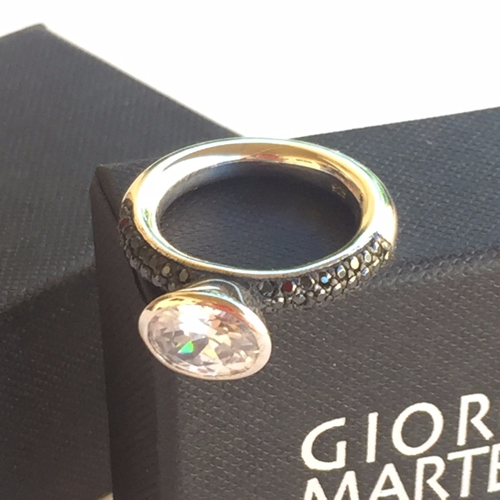 Giorgio Martello Milano Black Crystal Pave' Ring