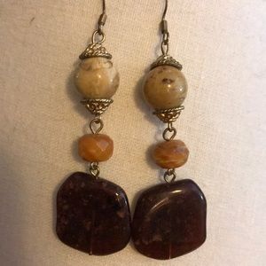 3" drop natural stone earrings