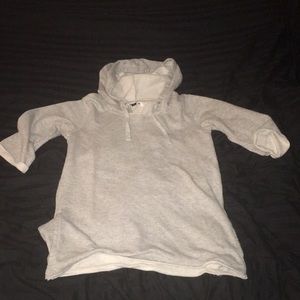 Slouchy grey hoodie with pockets at side