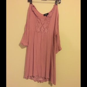 XL Pink Dress with Crochet Front