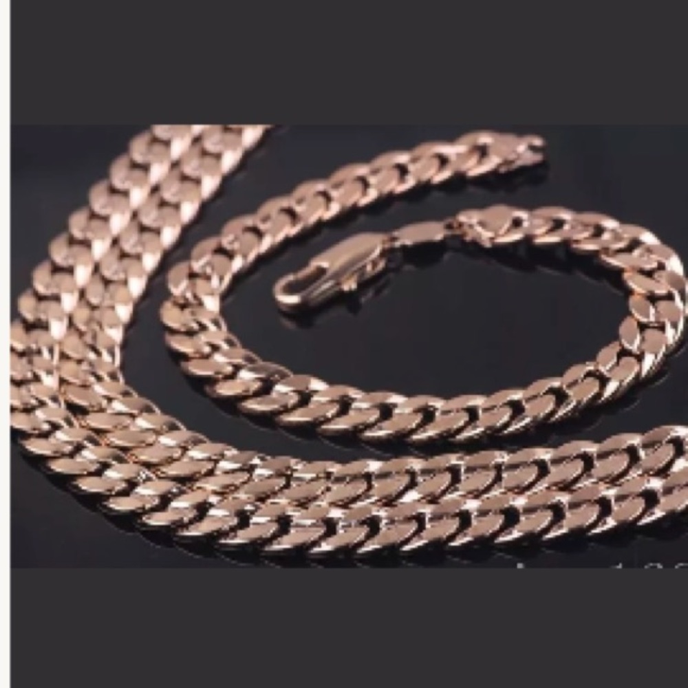 18k rose gold filled matching necklace & bracelet