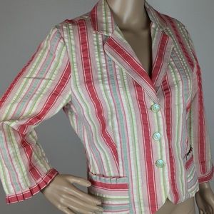 CAbi Striped Seersucker Blazer Jacket