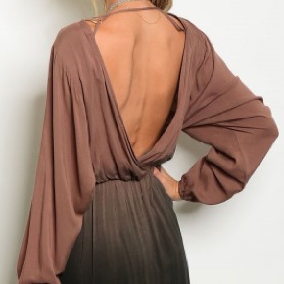 Mocha Black Ombré Twist Slit Dress - Picture 3 of 4