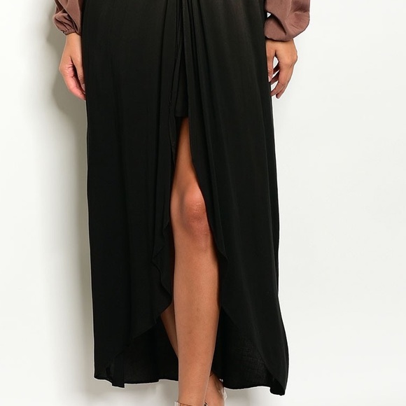 Mocha Black Ombré Twist Slit Dress - Picture 4 of 4