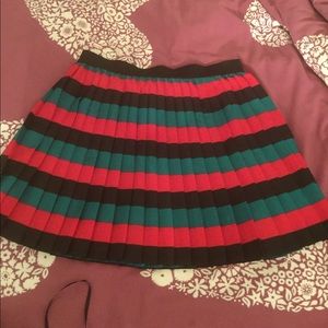 Xxi forever 21 striped pleated skirt sz 6