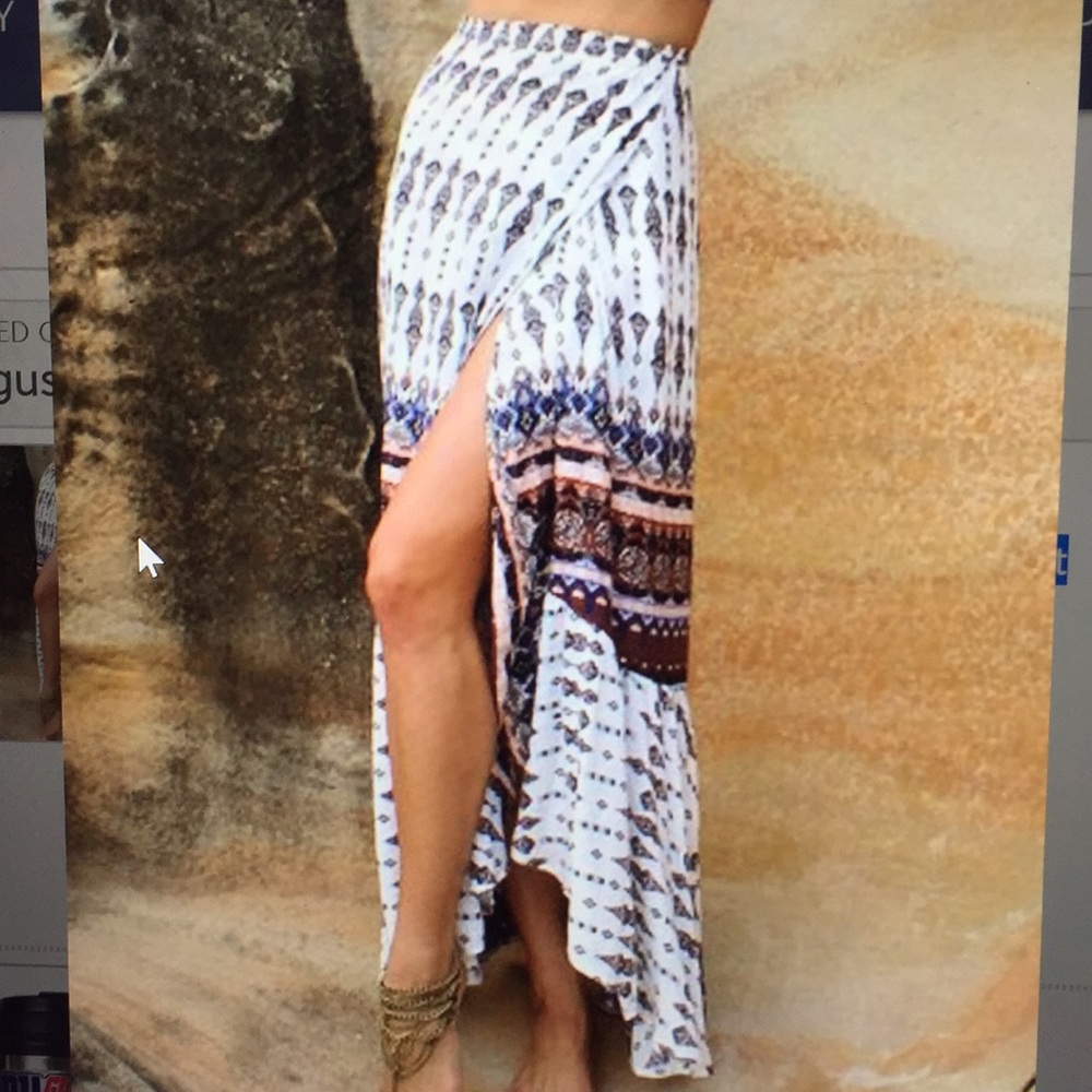 LAKLOOK Geometric Wrap Maxi Skirt