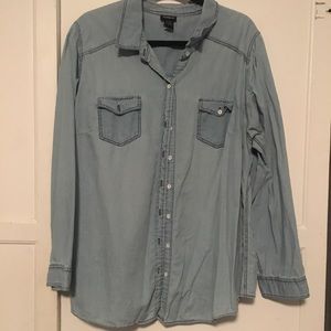 Torrid- light denim button up