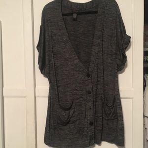 Torrid- dark gray short sleeve cardigan