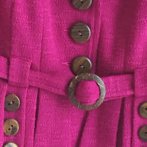 Nanette Lepore Magenta Belted Jacket - Picture 3 of 6