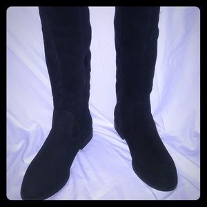 Suede knee high boots