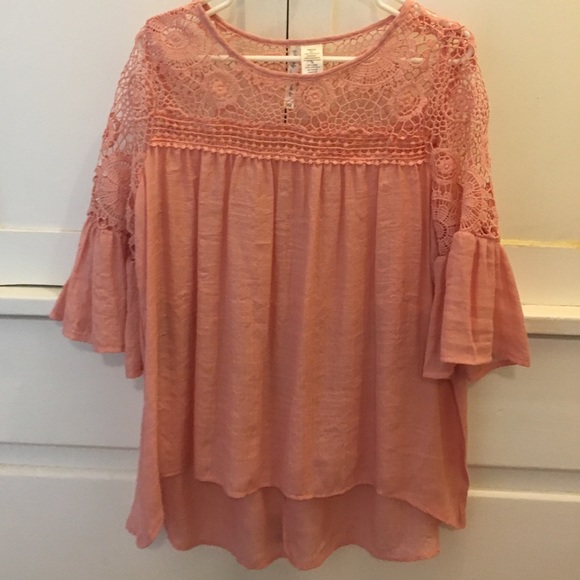 Simply Irresistible Tops - Simply Irresistible Crocheted Yoke Blouse M NWOT