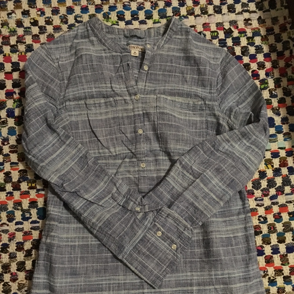 Blue and white tunic