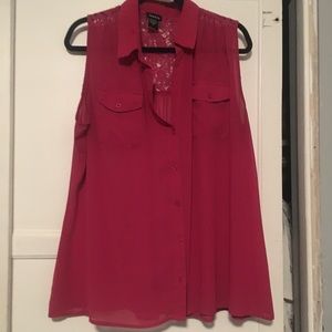 Torrid- pink chiffon top