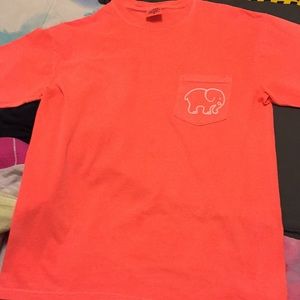 Neon Coral Long sleeve Ivory ella shirt