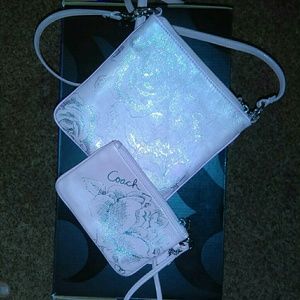 Coach crossbody with matching wristlet