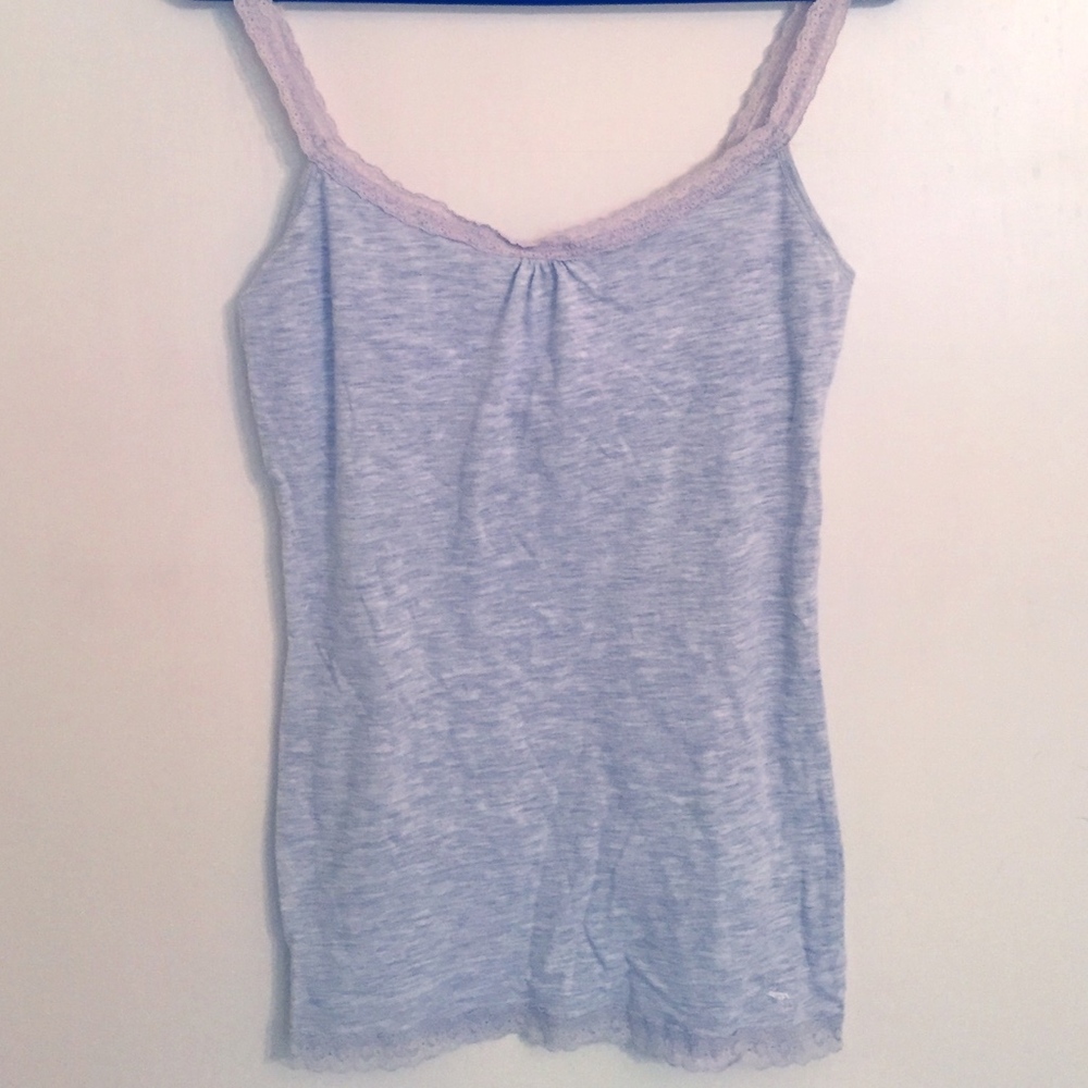 A&F heather grey lace trimmed cami