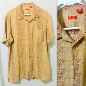 IZOD Men's Silk Blend Short Sleeve Hawaiian Shirt *