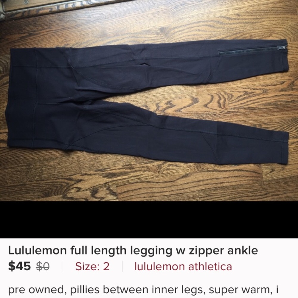 lululemon legging w zipper ankle