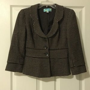 Vintage Beth Bowley Anthro 100% Wool Blazer Sz 2