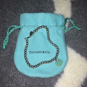 Tiffany & Co bracelet, blue heart pendant