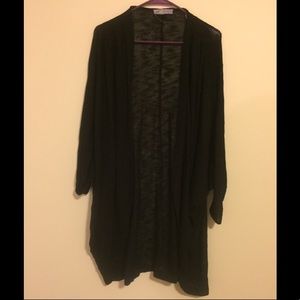 Black Oversized Long Cardigan